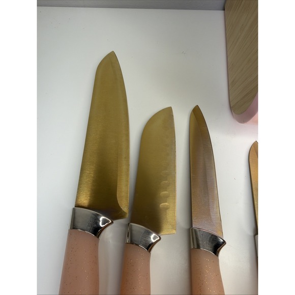 Paris Hilton 10-Piece Heart-Shaped Stainless Steel Knife Block Set Missing 2PC - Picture 4 of 16